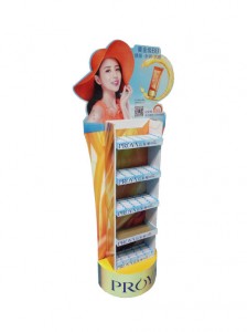 FSDU Custom Cardboard Corrugated POS Display Shelf Units,POP Template Folding Cardboard Water Bottle Floor
