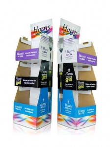 Custom made floor standing cardboard store display for toys