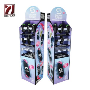 Customized Cardboard Hook Floor Display Stand Cardboard Socks Display for Supermarket