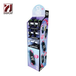 Customized Cardboard Hook Floor Display Stand Cardboard Socks Display for Supermarket