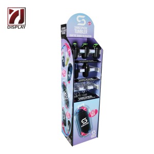 Customized Cardboard Hook Floor Display Stand Cardboard Socks Display for Supermarket