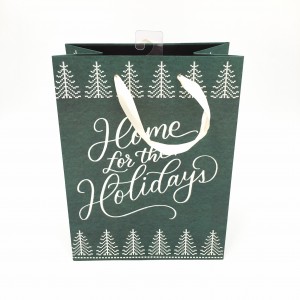 Customized Different Sized Cheap Gift Art Paper Bag with glitter on Logo