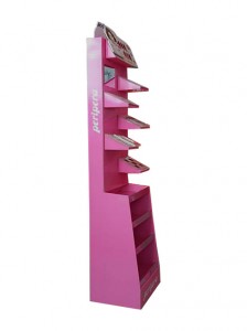 Durable Clothing Cosmetics Nail Polish Cardboard Floor Standing Rack Display