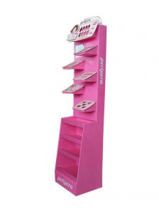Durable Clothing Cosmetics Nail Polish Cardboard Floor Standing Rack Display