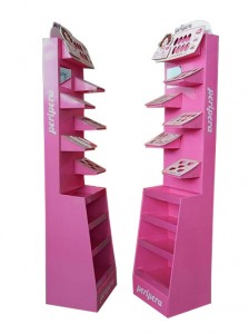 Durable Clothing Cosmetics Nail Polish Cardboard Floor Standing Rack Display