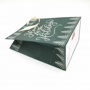 Customized Different Sized Cheap Gift Art Paper Bag with glitter on Logo
