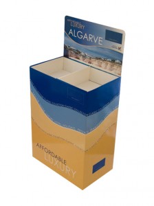 Retail Superbazaro Montru Furniture, Kartono Dump Bin Por Drinki, popmuziko Kartono Montru