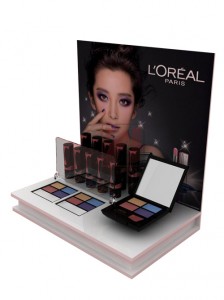 Acrylic counter top cosmetics display unit