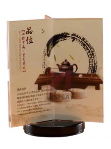 3 Sides Rotating PMMA Clear Acrylic Tabletop Card Menu Rack Stand Display