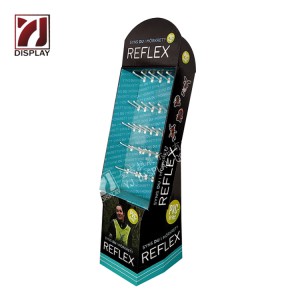 Corrugated Hanging Cell Phone Accessories Display Stand Double Sided Cardboard Floor Display